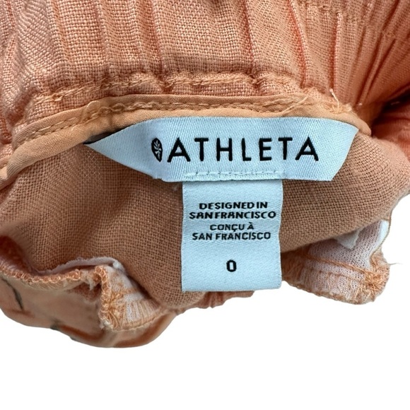 Athleta Womens Cabo Linen Joggers Size 0 Orange Drawstring Casual - Picture 9 of 9